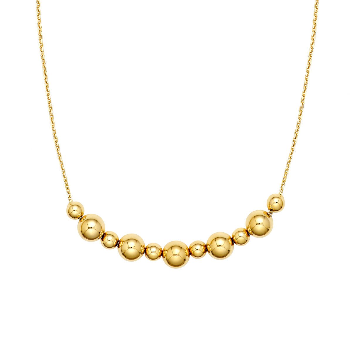 Birmingham Jewelry - 14K Yellow Gold Adjustable Alternating Bead Necklace - Birmingham Jewelry