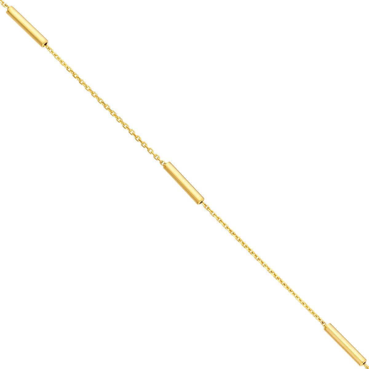 Birmingham Jewelry - 14K Yellow Gold Adjustable Dainty Bar Station Chain - Birmingham Jewelry