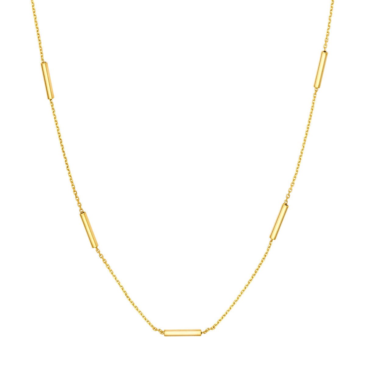 Birmingham Jewelry - 14K Yellow Gold Adjustable Dainty Bar Station Chain - Birmingham Jewelry