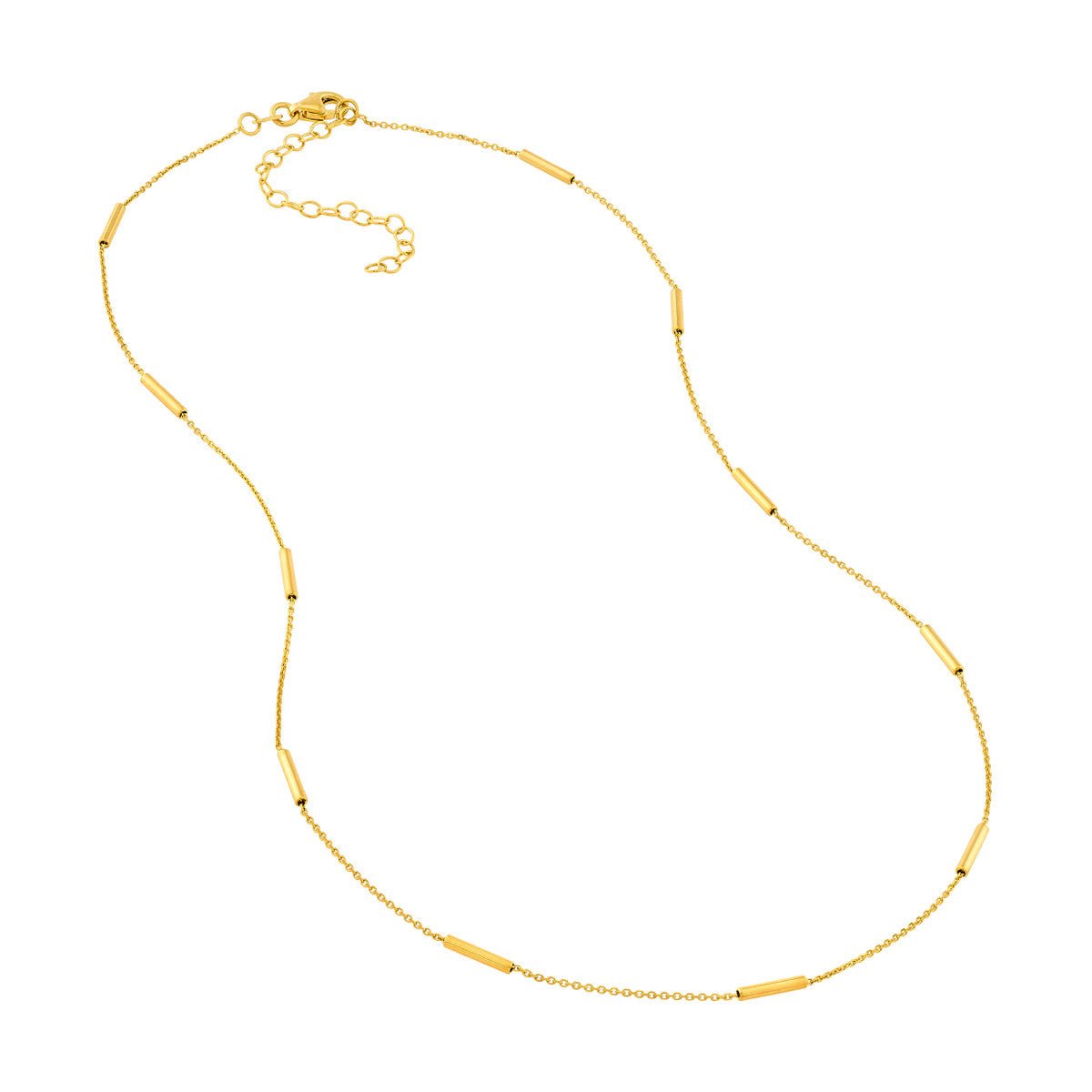 Birmingham Jewelry - 14K Yellow Gold Adjustable Dainty Bar Station Chain - Birmingham Jewelry