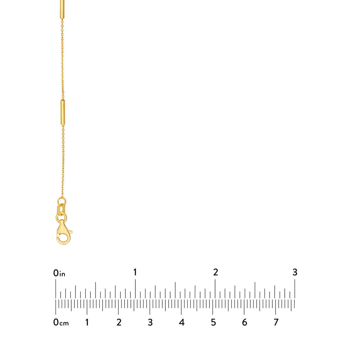 Birmingham Jewelry - 14K Yellow Gold Adjustable Dainty Bar Station Chain - Birmingham Jewelry