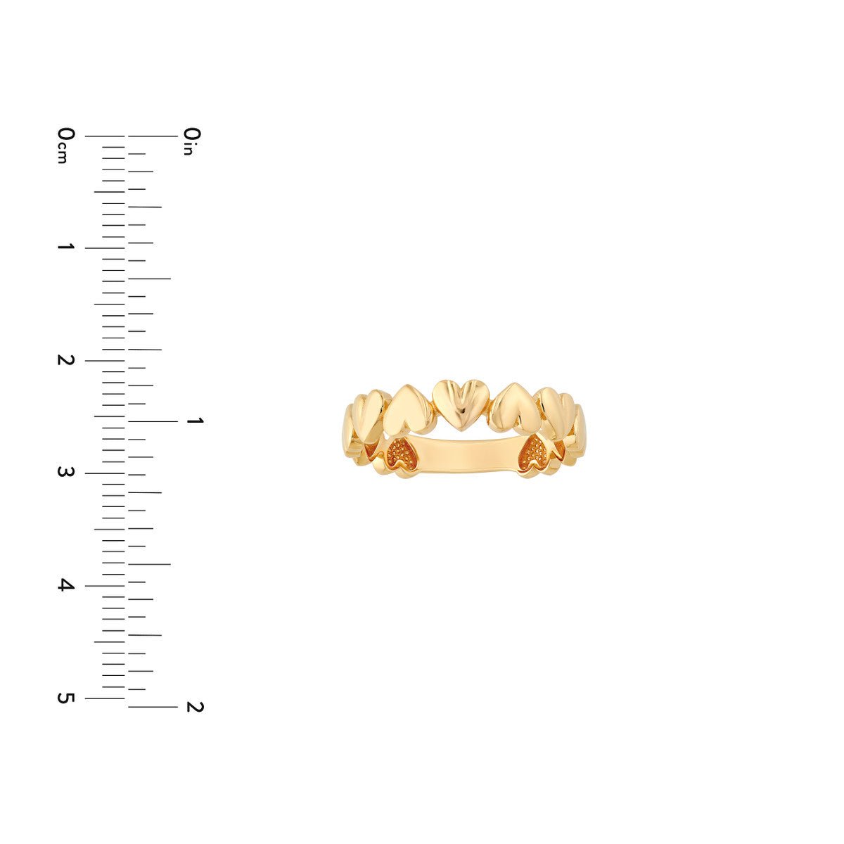 Birmingham Jewelry - 14K Yellow Gold Alternating Hearts Band - Birmingham Jewelry