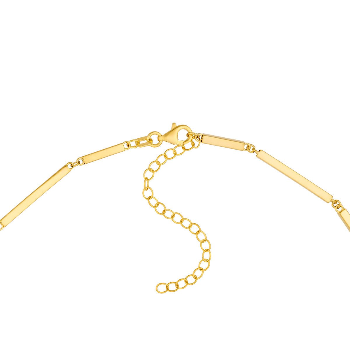 Birmingham Jewelry - 14K Yellow Gold Alternating Long and Short Bar Station Adjustable Chain - Birmingham Jewelry