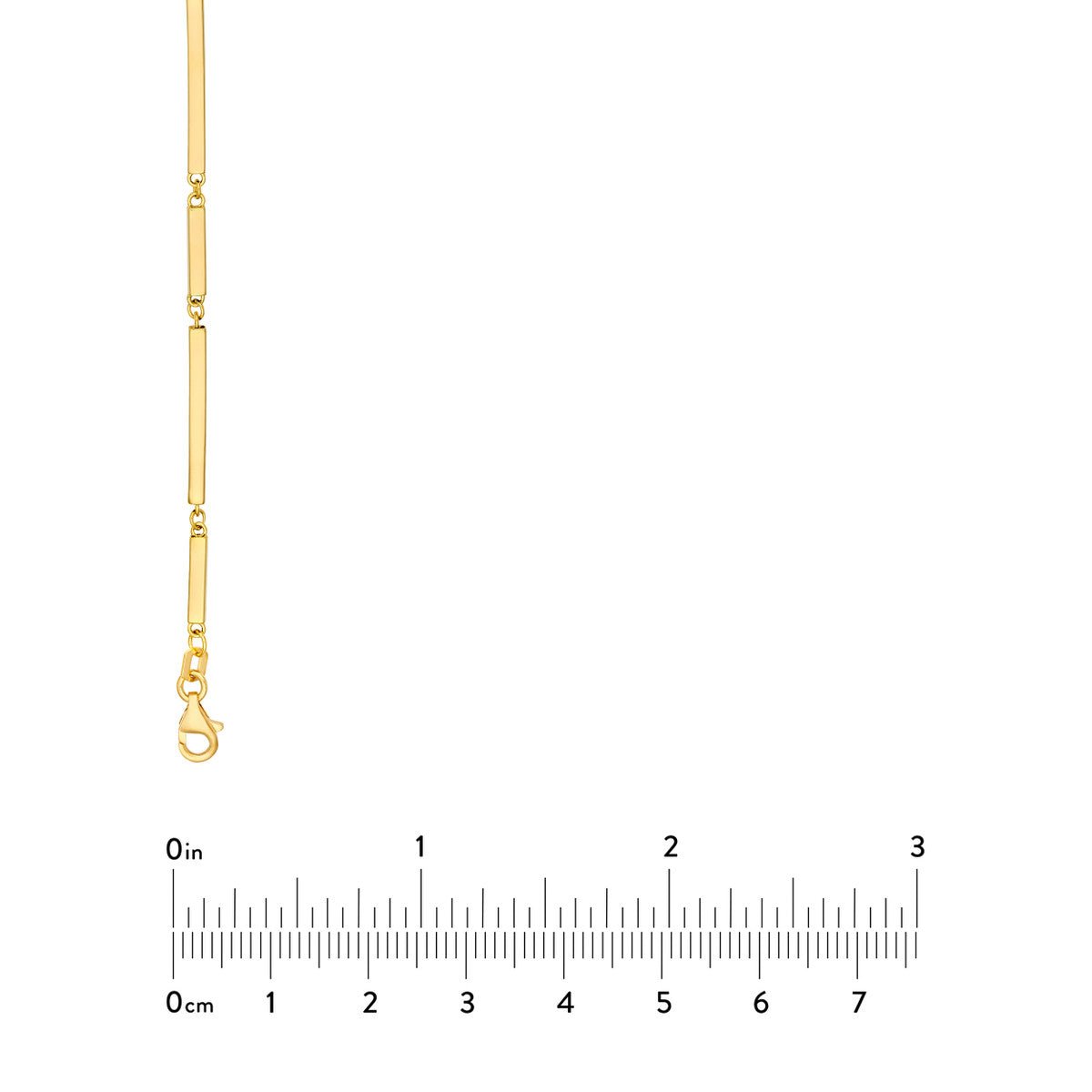 Birmingham Jewelry - 14K Yellow Gold Alternating Long and Short Bar Station Adjustable Chain - Birmingham Jewelry