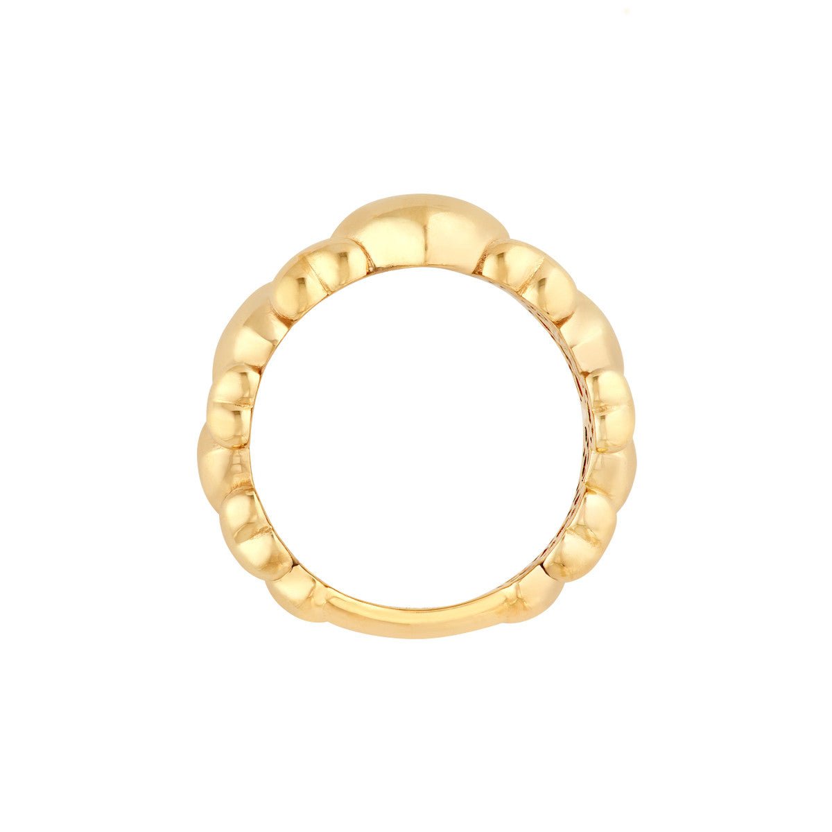 Birmingham Jewelry - 14K Yellow Gold Alternating Puffy Hearts Ring - Birmingham Jewelry