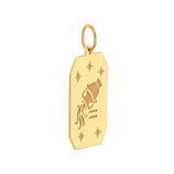 Birmingham Jewelry - 14K Yellow Gold Aquarius Engraved Pendant - Birmingham Jewelry