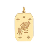 Birmingham Jewelry - 14K Yellow Gold Aquarius Engraved Pendant - Birmingham Jewelry