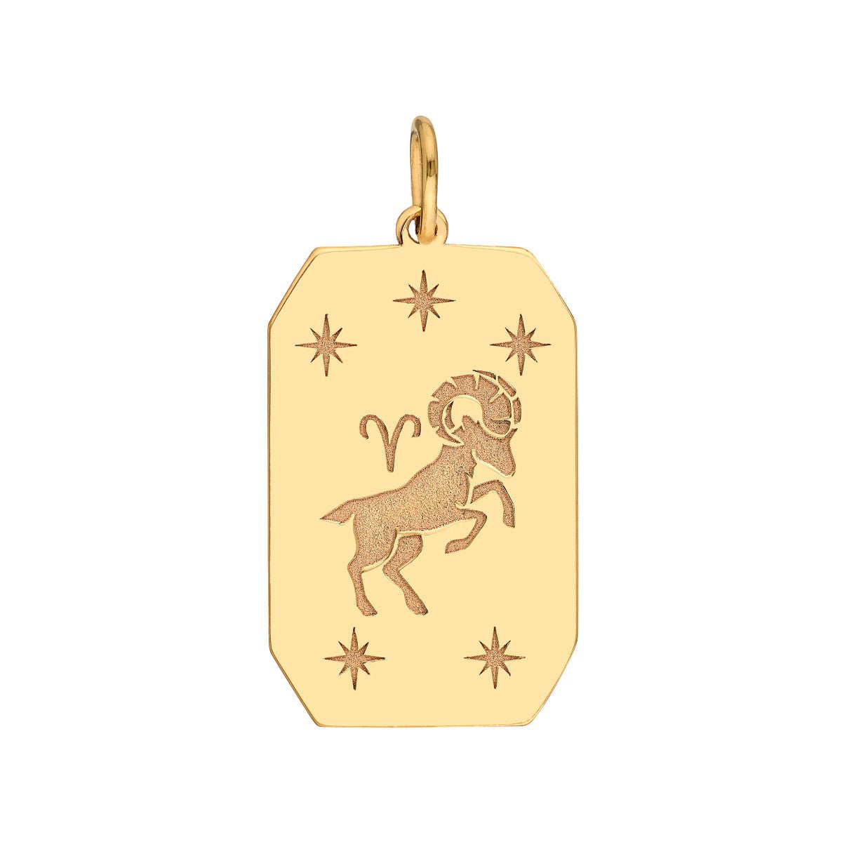 14K Yellow Gold Aries Engraved Pendant Birmingham Jewelry Pendant Birmingham Jewelry 