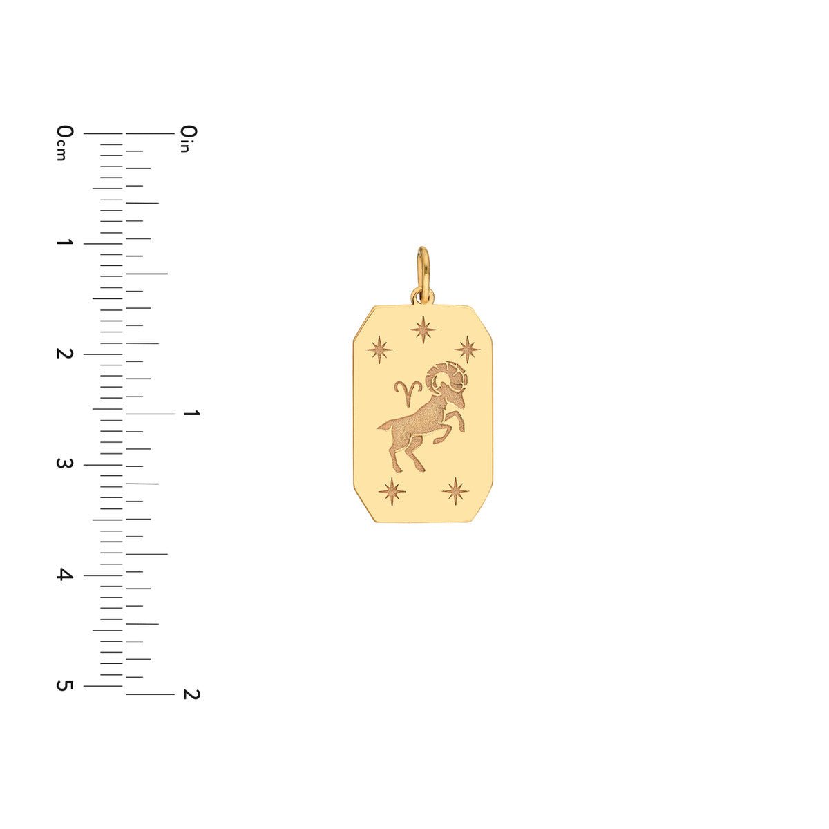 14K Yellow Gold Aries Engraved Pendant Birmingham Jewelry Pendant Birmingham Jewelry 