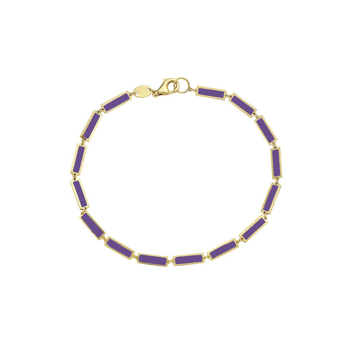 Birmingham Jewelry - 14K Yellow Gold Bar Bracelet (Amethyst) - Birmingham Jewelry