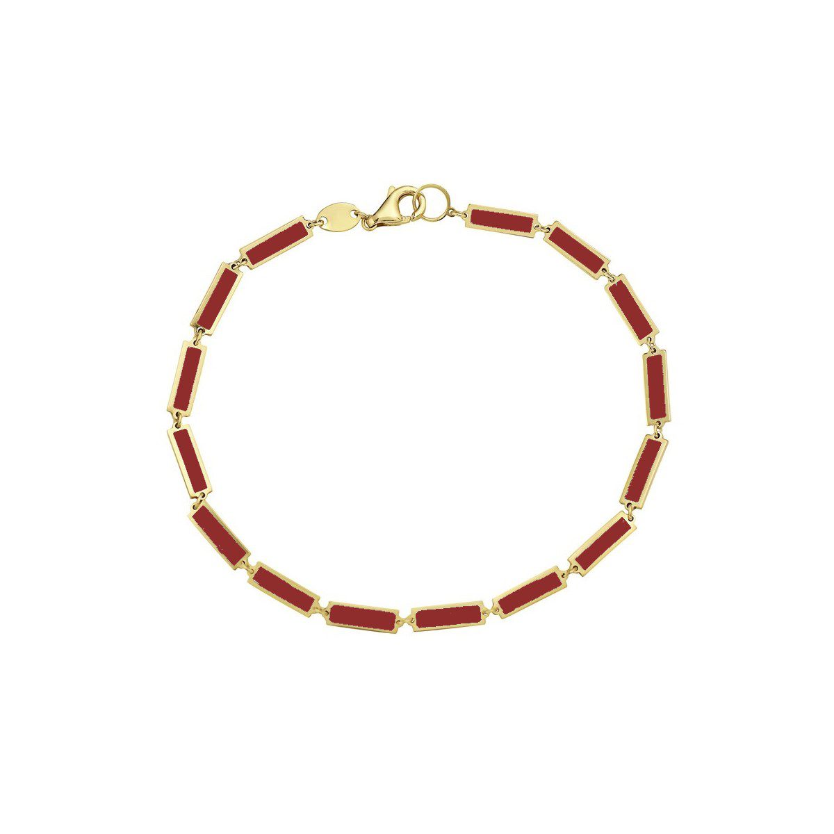 Birmingham Jewelry - 14K Yellow Gold Bar Bracelet (Coral) - Birmingham Jewelry