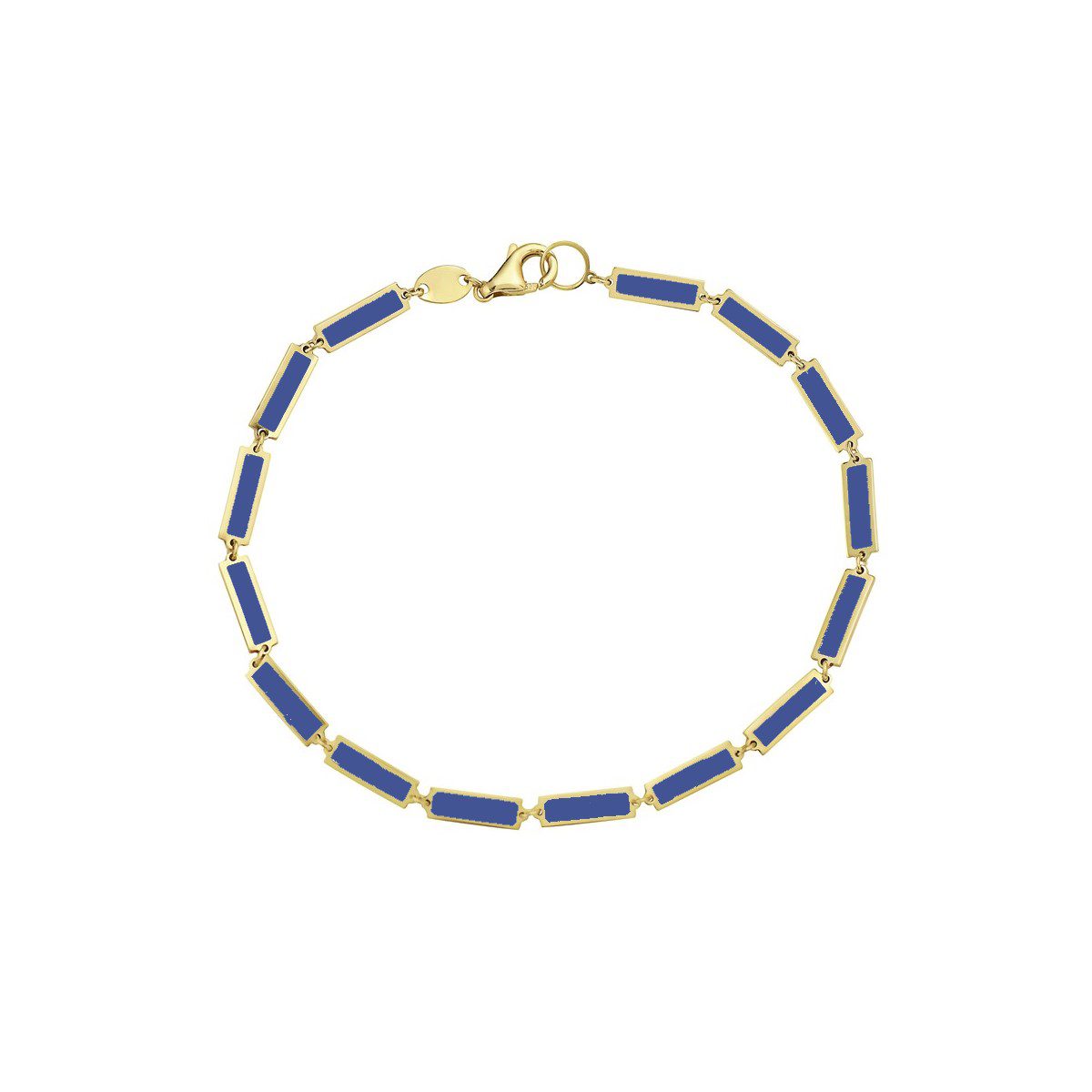 Birmingham Jewelry - 14K Yellow Gold Bar Bracelet (Lapis) - Birmingham Jewelry