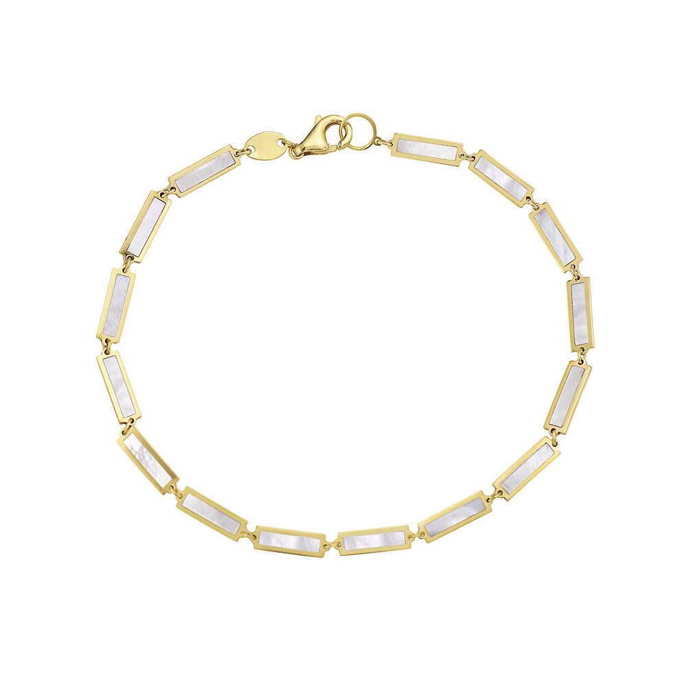 Birmingham Jewelry - 14K Yellow Gold Bar Bracelet (MOP) - Birmingham Jewelry