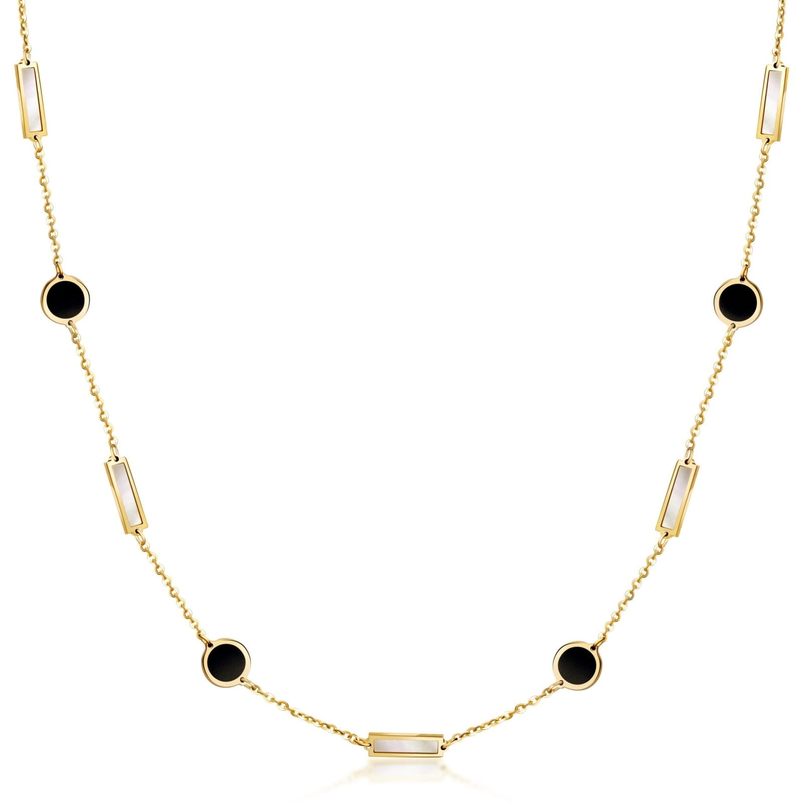 Birmingham Jewelry - 14K Yellow Gold Bar & Disc Station Necklace - Birmingham Jewelry