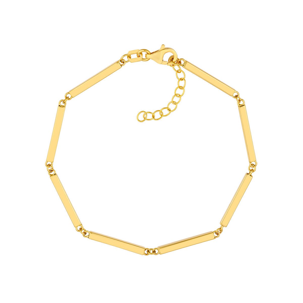 Birmingham Jewelry - 14K Yellow Gold Bar Station Adjustable Bracelet - Birmingham Jewelry