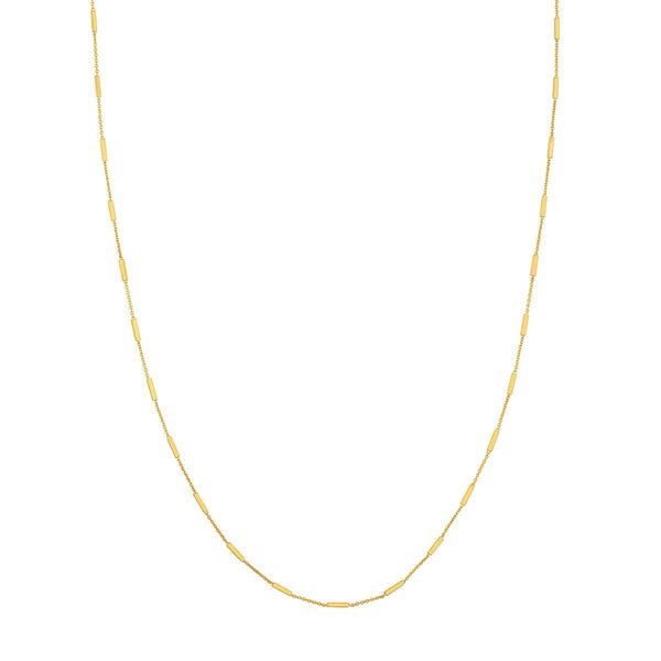 Birmingham Jewelry - 14K Yellow Gold Bar Station Cable Chain - Birmingham Jewelry