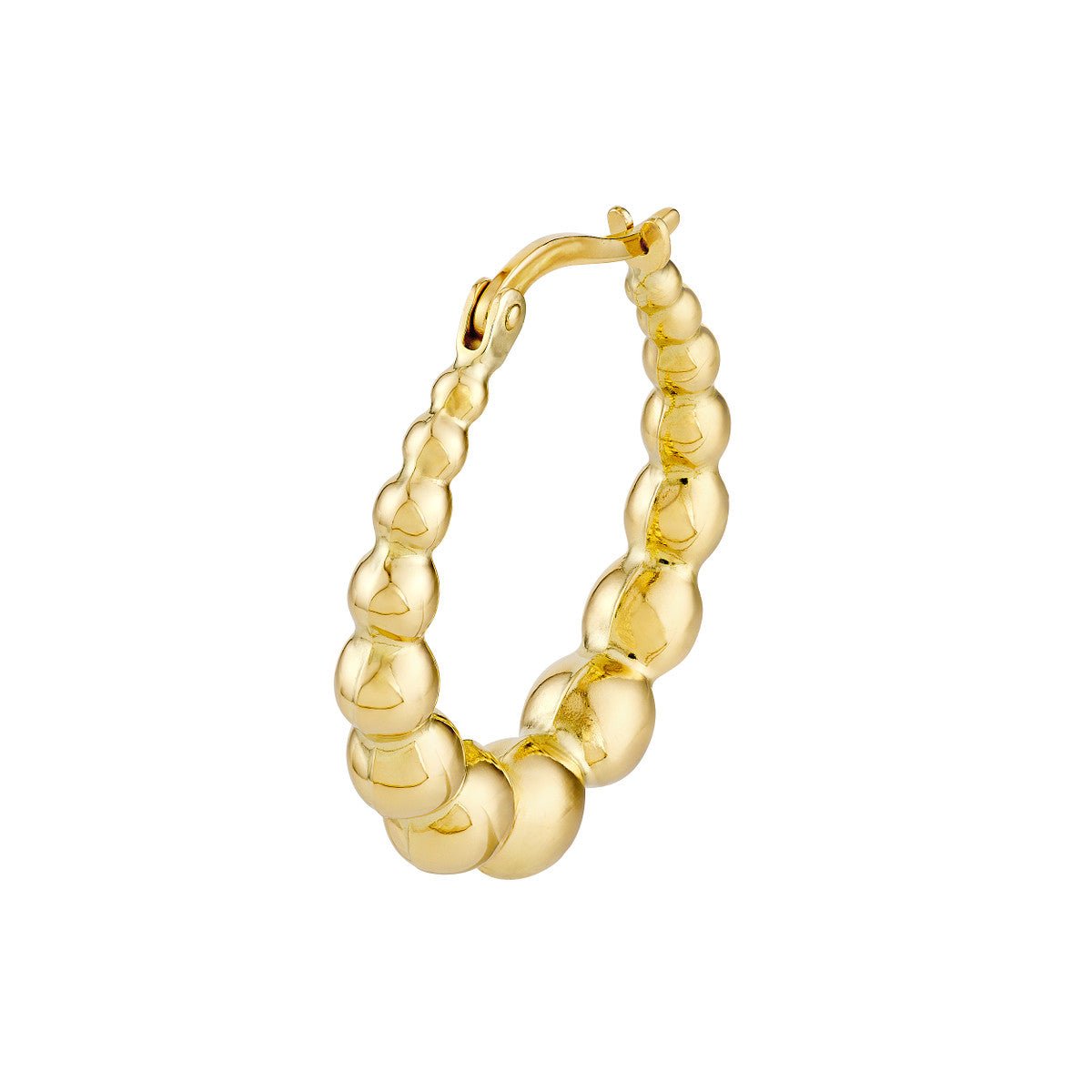 14K Yellow Gold Bead Hoop Earrings Birmingham Jewelry Earrings Birmingham Jewelry 