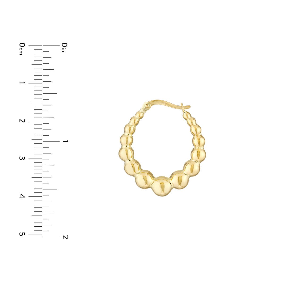 14K Yellow Gold Bead Hoop Earrings Birmingham Jewelry Earrings Birmingham Jewelry 