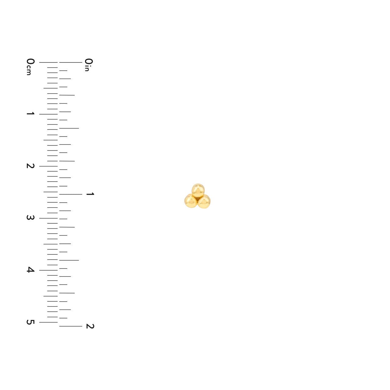 Birmingham Jewelry - 14K Yellow Gold Bead Trinity Stud Earrings - Birmingham Jewelry