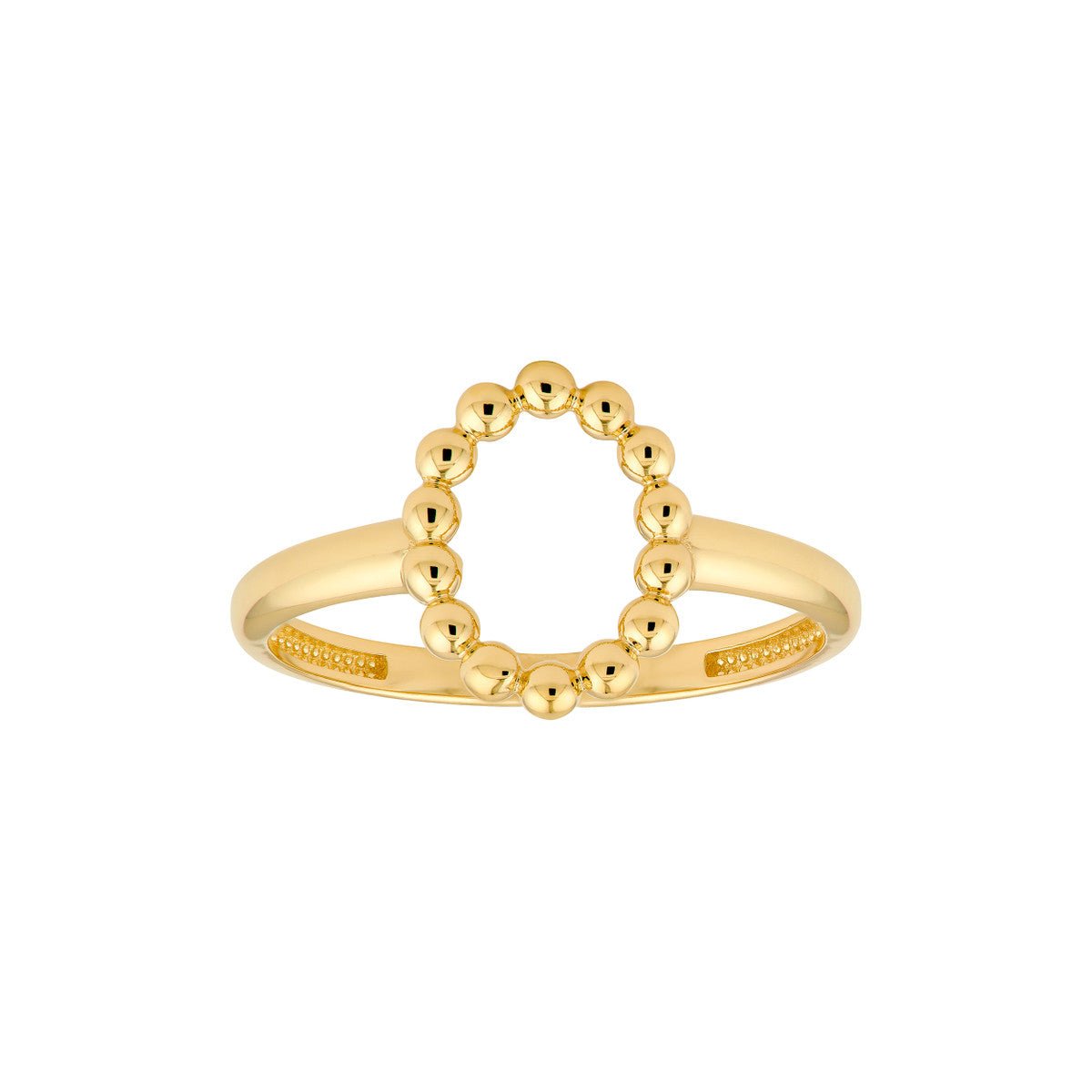 Birmingham Jewelry - 14K Yellow Gold Beaded Open Oval Ring - Birmingham Jewelry