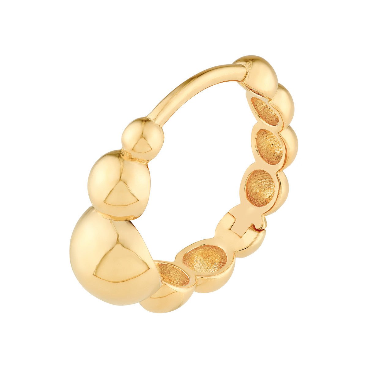 Birmingham Jewelry - 14K Yellow Gold Beaded Round Hoop Earrings - Birmingham Jewelry