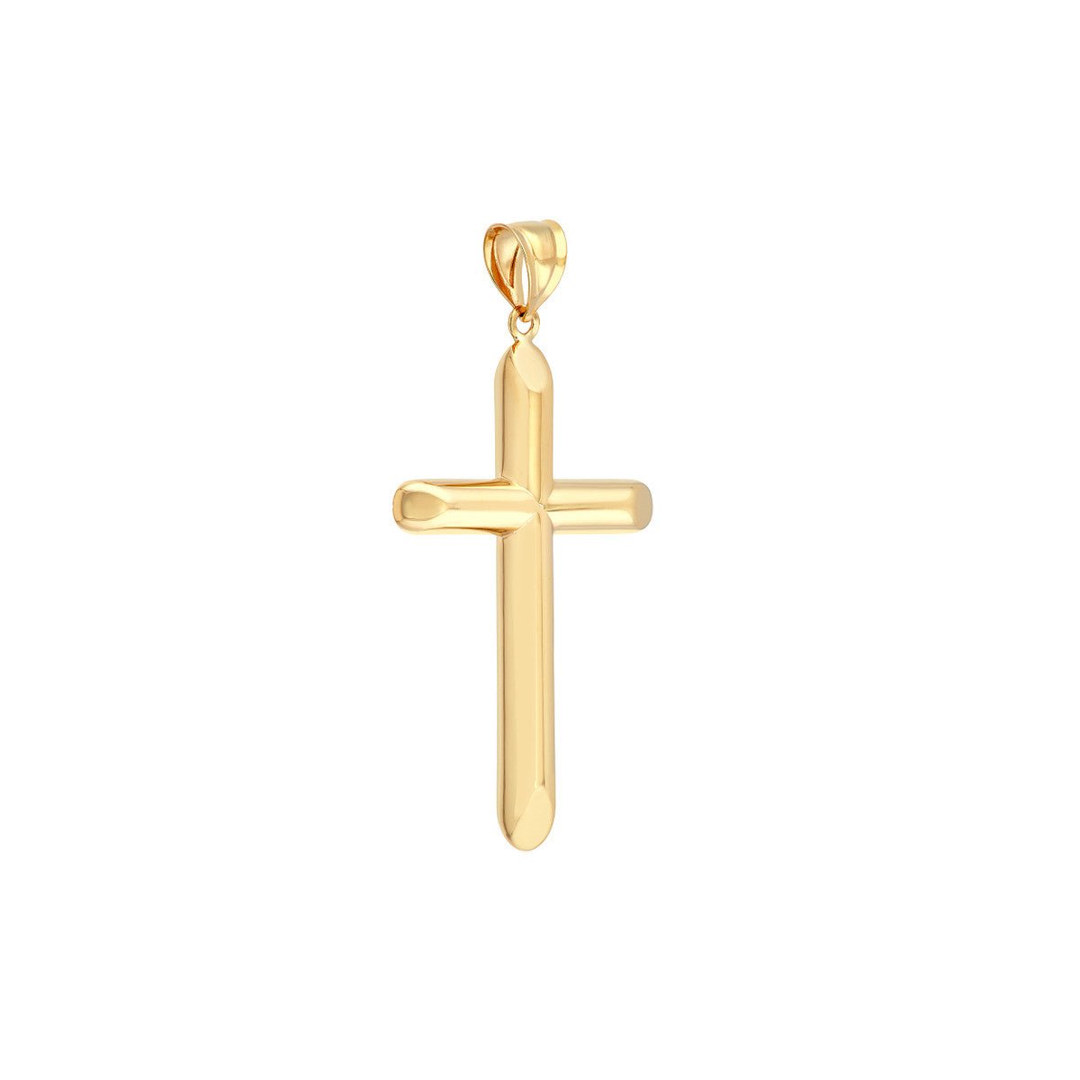 Birmingham Jewelry - 14K Yellow Gold Beveled Edge Cross Pendant - Birmingham Jewelry