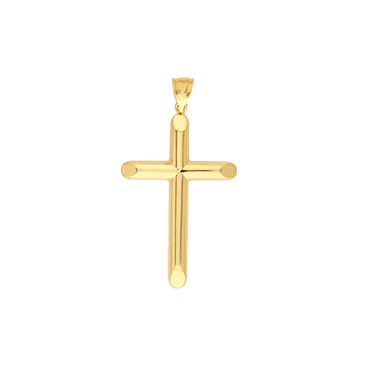 Birmingham Jewelry - 14K Yellow Gold Beveled Edge Cross Pendant - Birmingham Jewelry