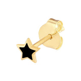 Birmingham Jewelry - 14K Yellow Gold Black Enamel Star Stud Earrings - Birmingham Jewelry