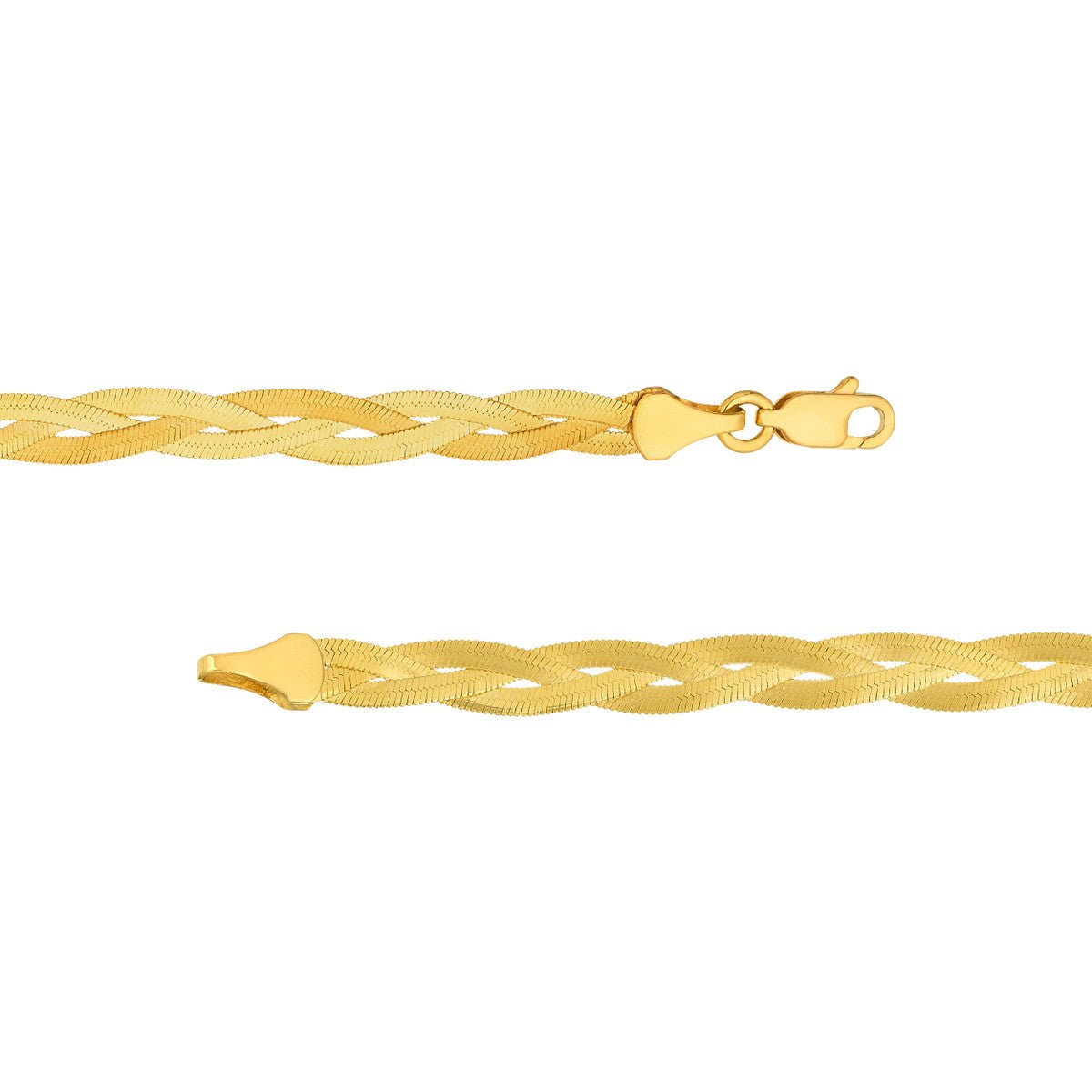 Birmingham Jewelry - 14K Yellow Gold Braided Herringbone Chain - Birmingham Jewelry