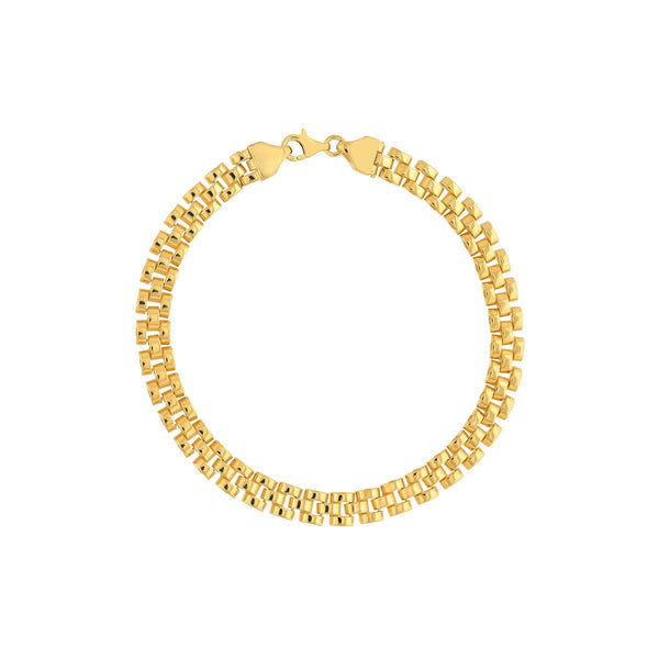 Birmingham Jewelry - 14K Yellow Gold Brick Pattern Bracelet - Birmingham Jewelry