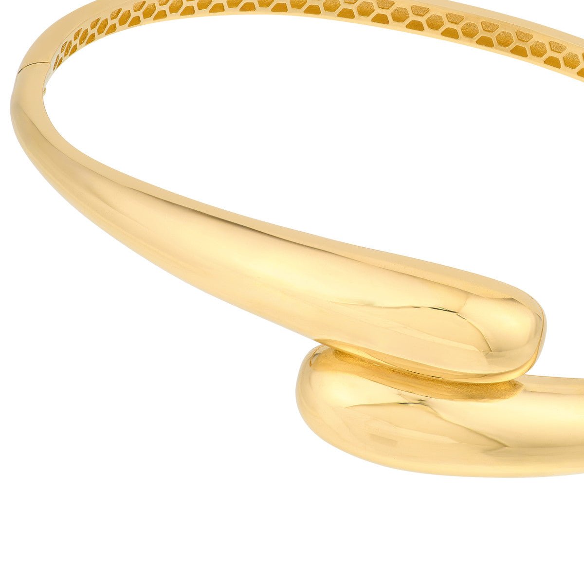Birmingham Jewelry - 14K Yellow Gold Bypass Polished Bangle Bracelet - Birmingham Jewelry