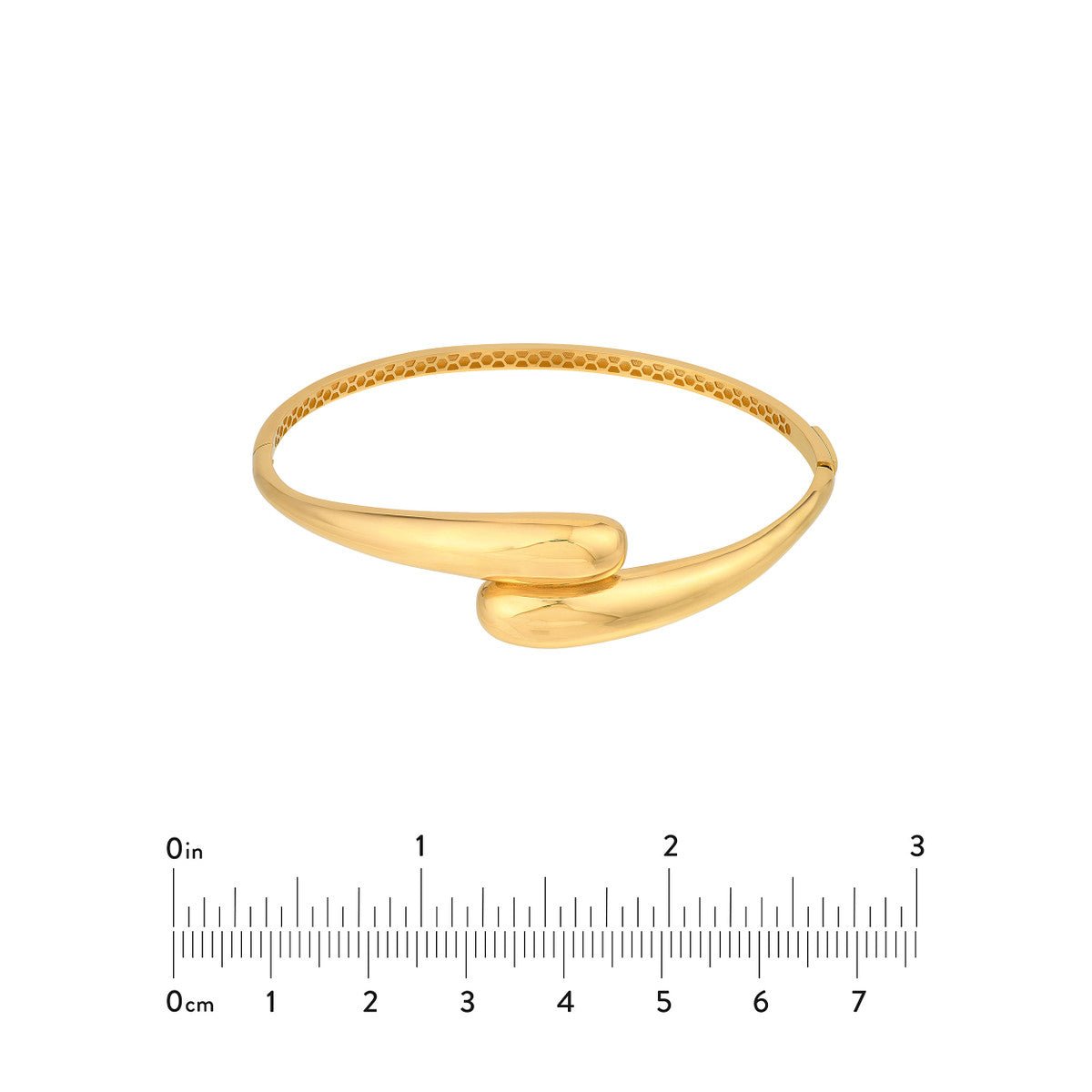 Birmingham Jewelry - 14K Yellow Gold Bypass Polished Bangle Bracelet - Birmingham Jewelry