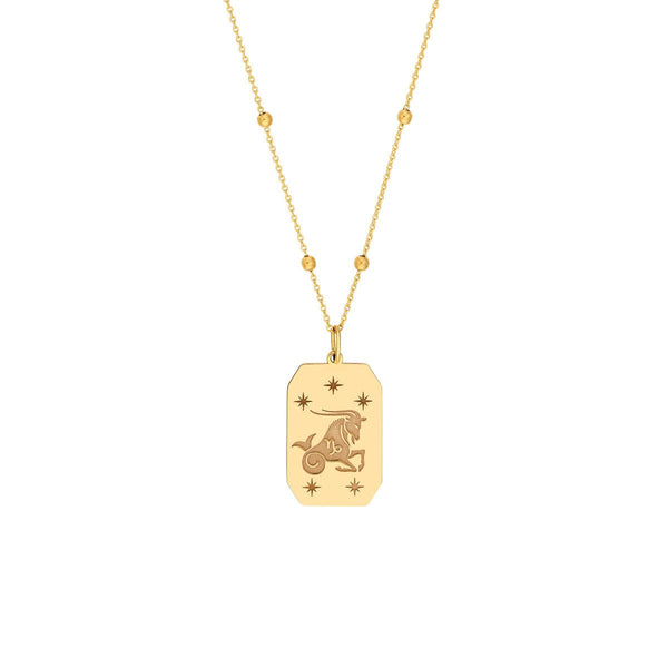 Birmingham Jewelry - 14K Yellow Gold Capricorn Engraved Pendant - Birmingham Jewelry