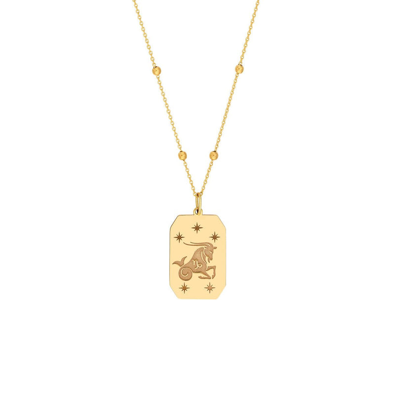 Birmingham Jewelry - 14K Yellow Gold Capricorn Engraved Pendant - Birmingham Jewelry