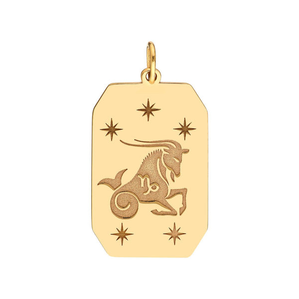 Birmingham Jewelry - 14K Yellow Gold Capricorn Engraved Pendant - Birmingham Jewelry