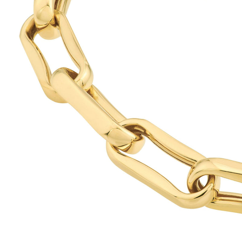 Birmingham Jewelry - 14K Yellow Gold Chunky Oval Pinched Links Bracelet - Birmingham Jewelry