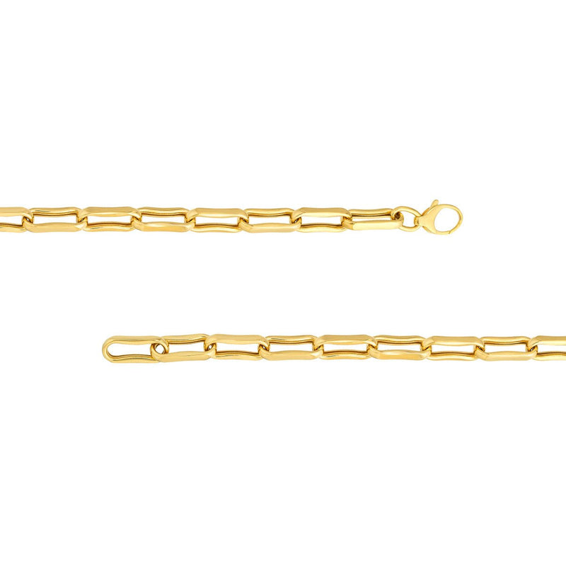 Birmingham Jewelry - 14K Yellow Gold Chunky Oval Pinched Links Bracelet - Birmingham Jewelry