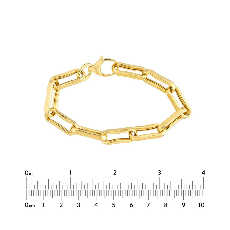 Birmingham Jewelry - 14K Yellow Gold Chunky Oval Pinched Links Bracelet - Birmingham Jewelry