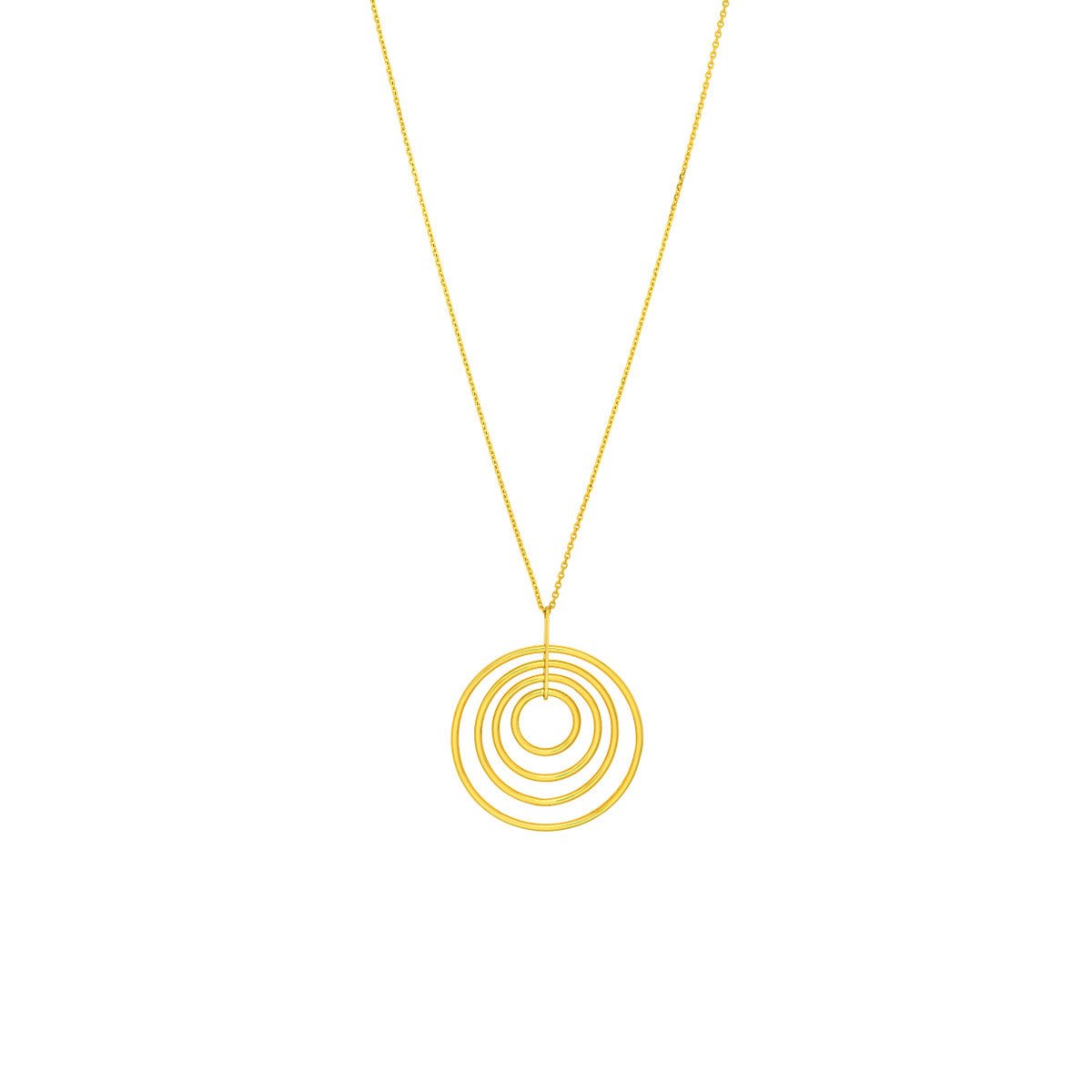 Birmingham Jewelry - 14K Yellow Gold Concentric Circle Pendant Necklace - Birmingham Jewelry
