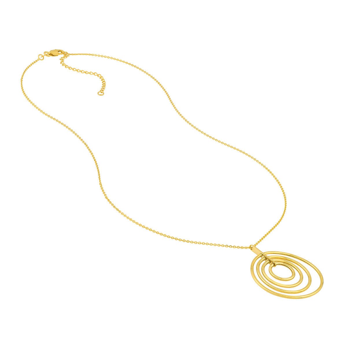 Birmingham Jewelry - 14K Yellow Gold Concentric Circle Pendant Necklace - Birmingham Jewelry