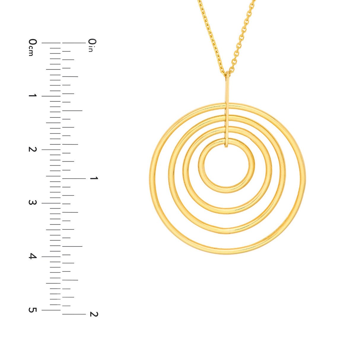 Birmingham Jewelry - 14K Yellow Gold Concentric Circle Pendant Necklace - Birmingham Jewelry