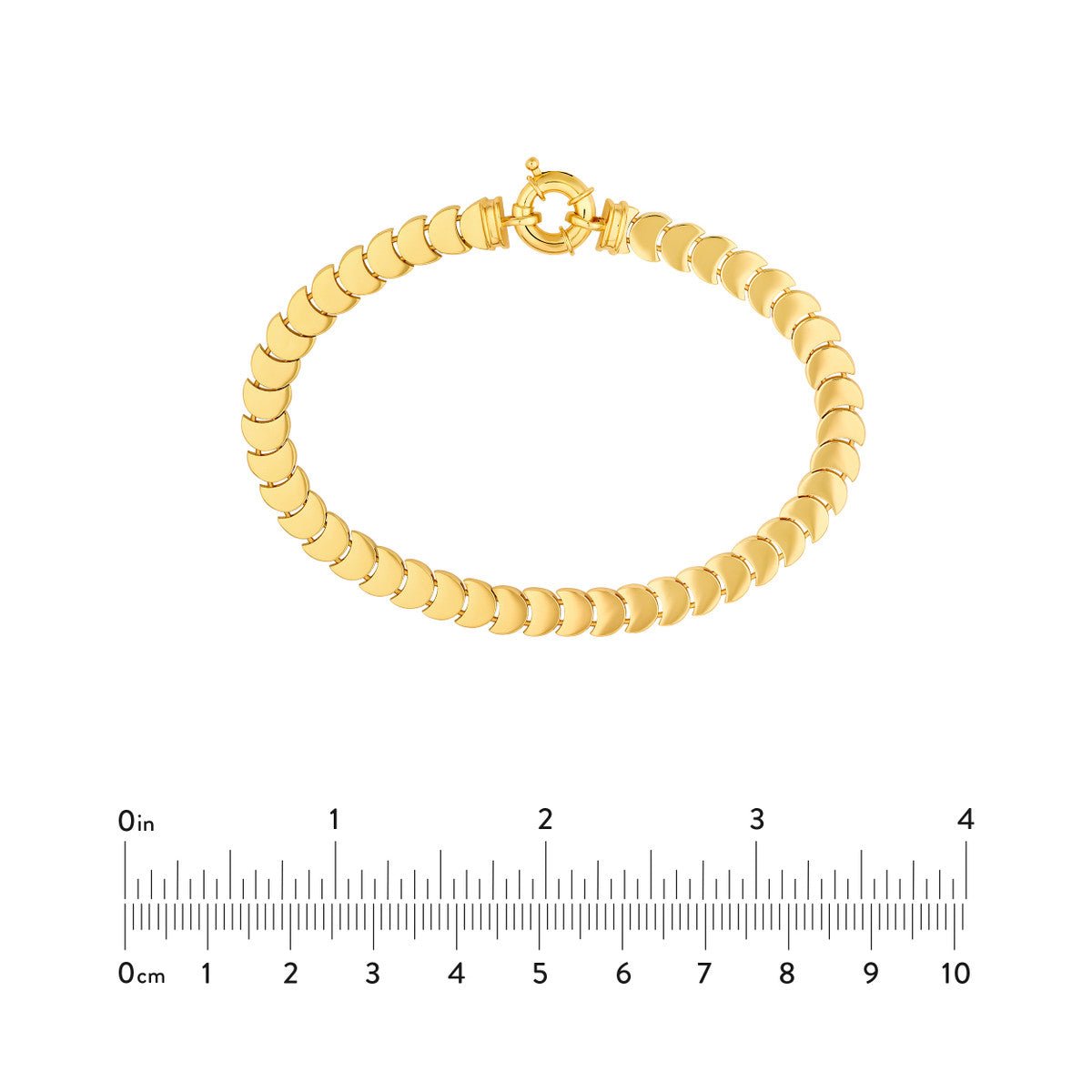 Birmingham Jewelry - 14K Yellow Gold Crescent Link Bracelet - Birmingham Jewelry