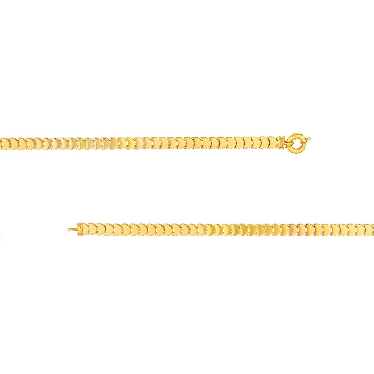 Birmingham Jewelry - 14K Yellow Gold Crescent Link Bracelet - Birmingham Jewelry