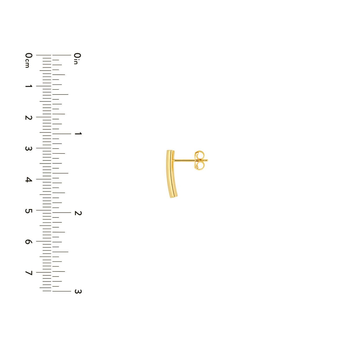 Birmingham Jewelry - 14K Yellow Gold Curved Bar Stud Earrings - Birmingham Jewelry