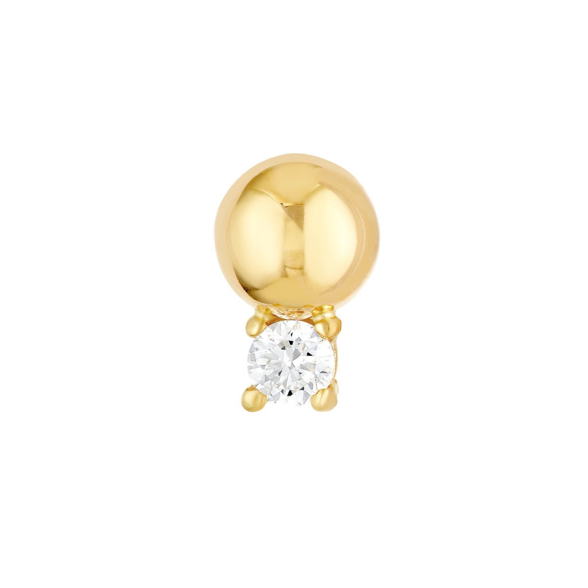 Birmingham Jewelry - 14K Yellow Gold Diamond and Bead Stud Earrings - Birmingham Jewelry