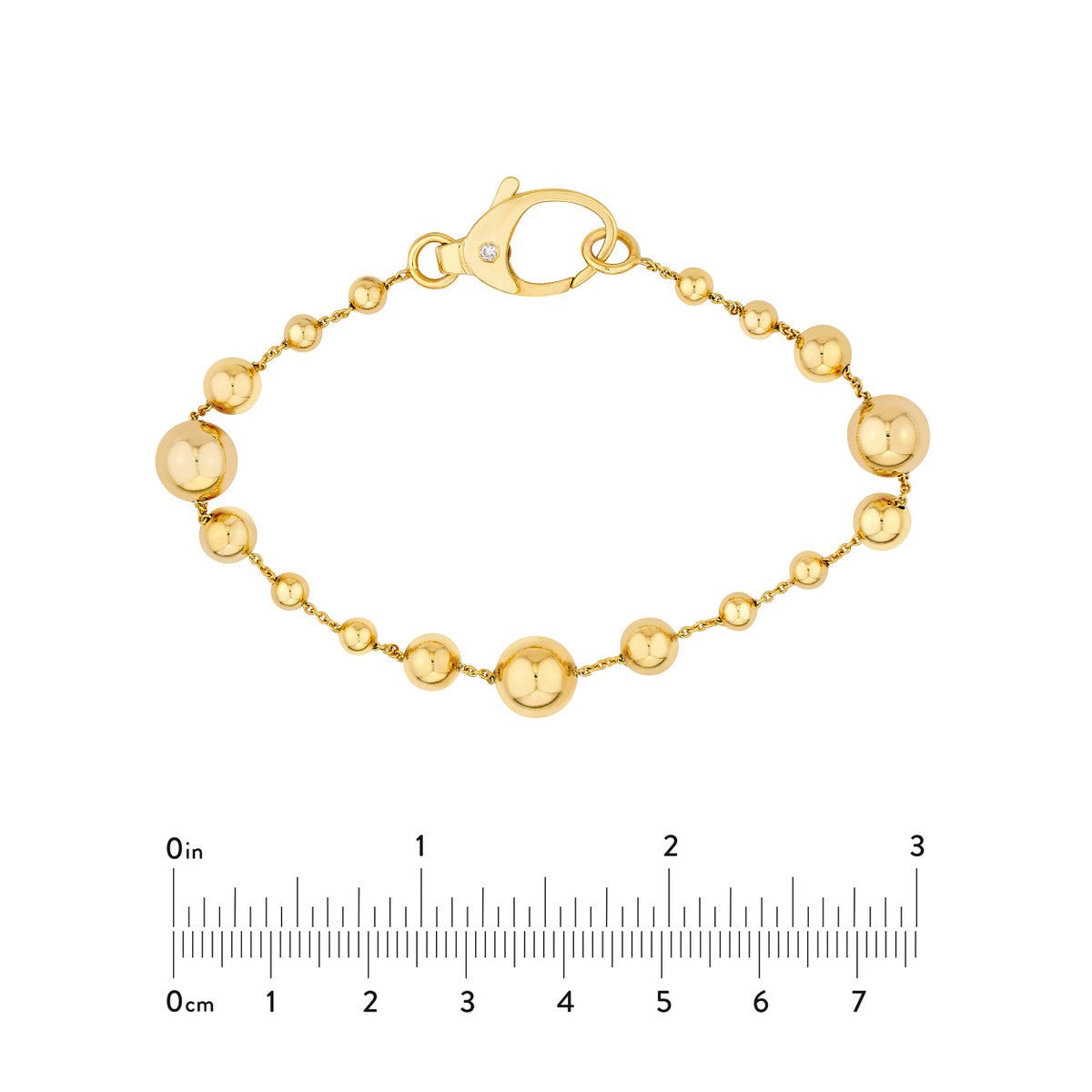 Birmingham Jewelry - 14K Yellow Gold Diamond Bead Station Bracelet - Birmingham Jewelry