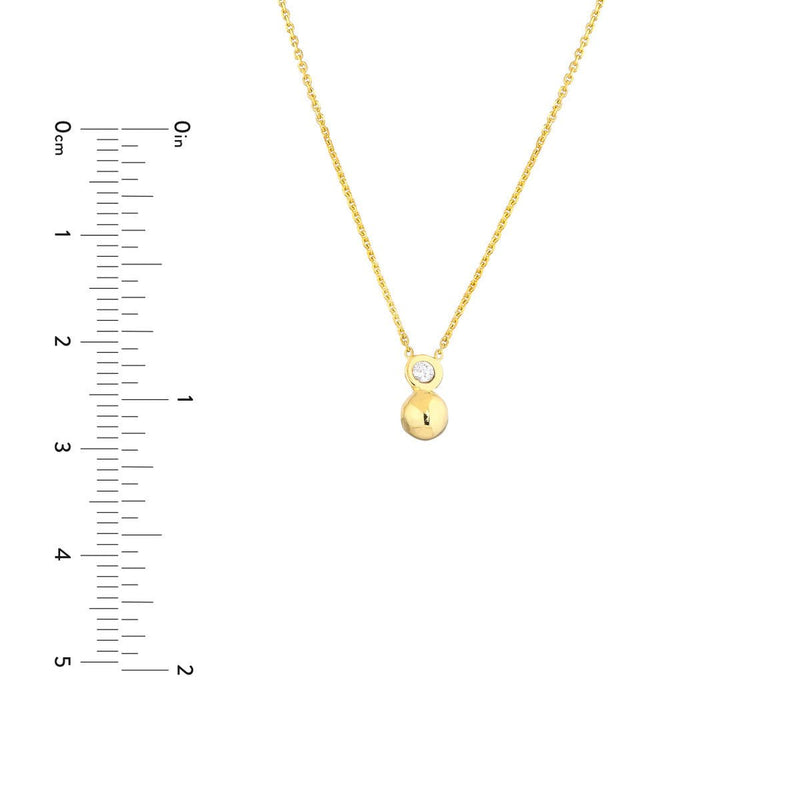 Birmingham Jewelry - 14K Yellow Gold Diamond Bezel Bead Necklace - Birmingham Jewelry