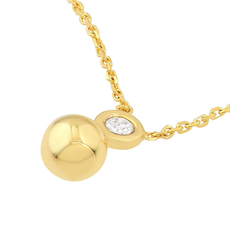 Birmingham Jewelry - 14K Yellow Gold Diamond Bezel Bead Necklace - Birmingham Jewelry