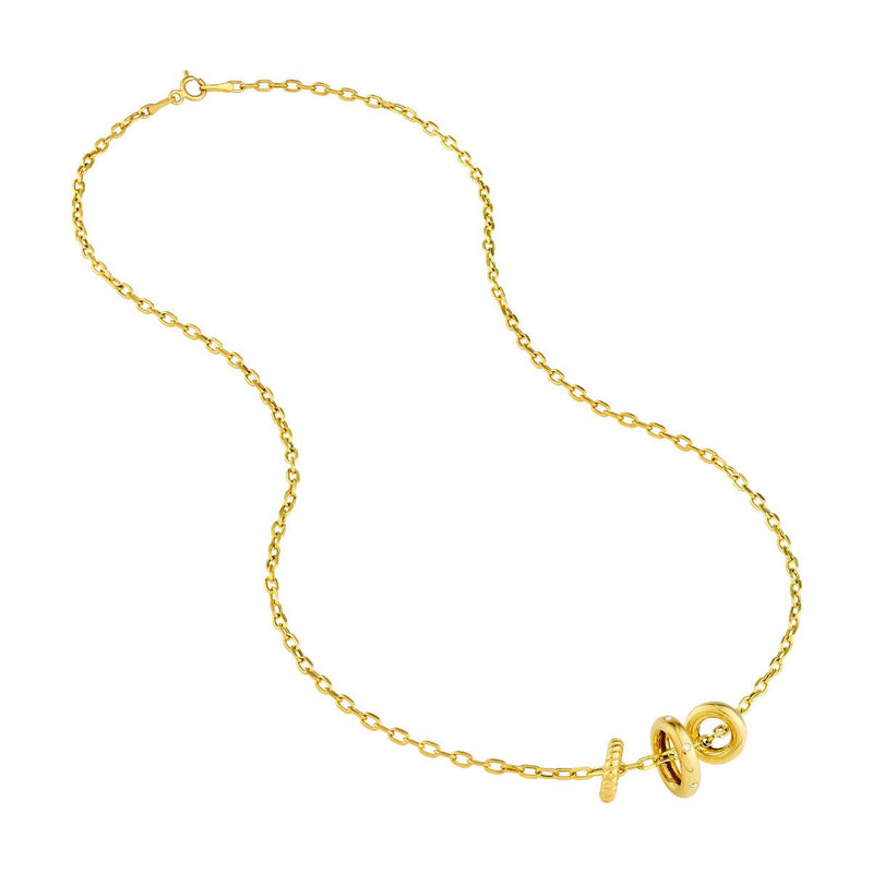 Birmingham Jewelry - 14K Yellow Gold Diamond Circle Trio Necklace - Birmingham Jewelry