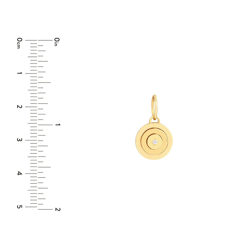 Birmingham Jewelry - 14K Yellow Gold Diamond Concentric Round Pendant - Birmingham Jewelry